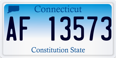 CT license plate AF13573