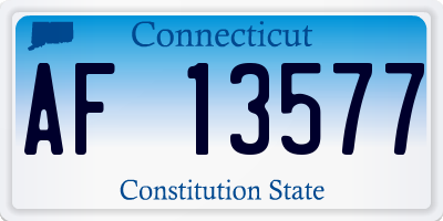 CT license plate AF13577