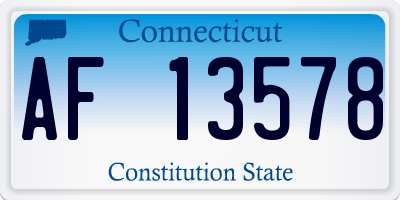 CT license plate AF13578