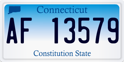 CT license plate AF13579