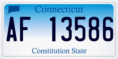 CT license plate AF13586