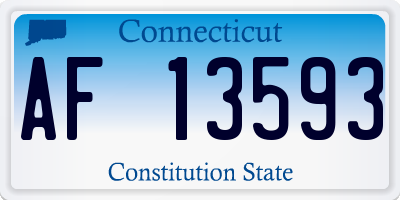 CT license plate AF13593