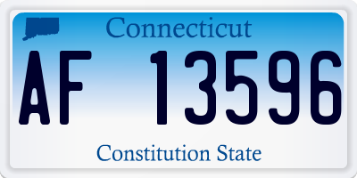 CT license plate AF13596