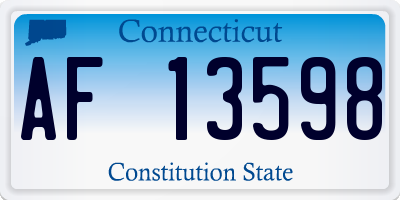 CT license plate AF13598