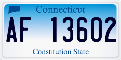 CT license plate AF13602