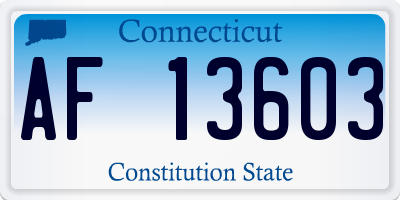 CT license plate AF13603