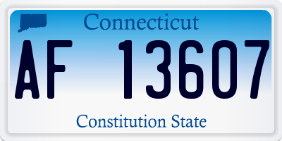 CT license plate AF13607