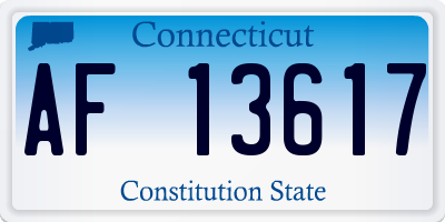 CT license plate AF13617