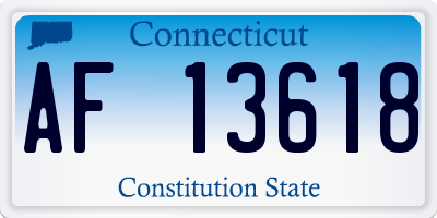 CT license plate AF13618