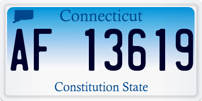 CT license plate AF13619