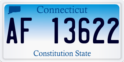 CT license plate AF13622