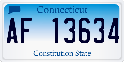 CT license plate AF13634