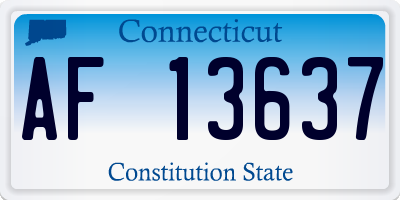CT license plate AF13637