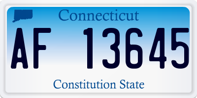 CT license plate AF13645