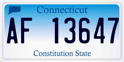 CT license plate AF13647