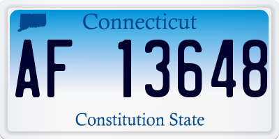 CT license plate AF13648