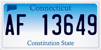 CT license plate AF13649