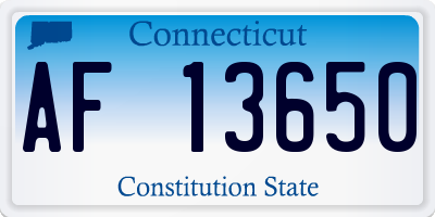 CT license plate AF13650