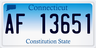 CT license plate AF13651