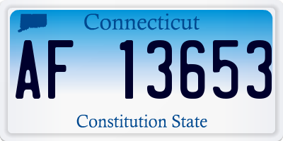 CT license plate AF13653