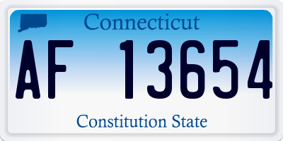 CT license plate AF13654