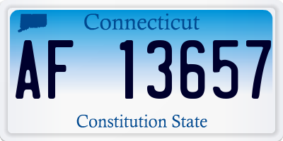 CT license plate AF13657
