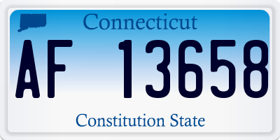CT license plate AF13658