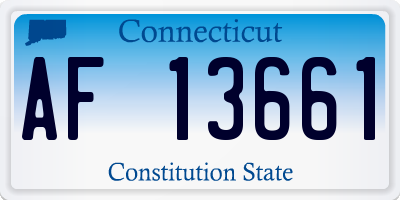 CT license plate AF13661
