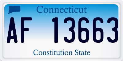 CT license plate AF13663