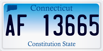 CT license plate AF13665