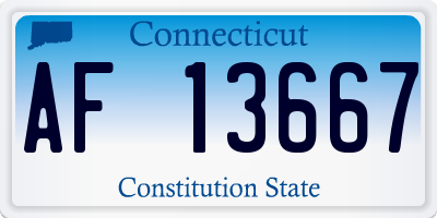 CT license plate AF13667