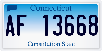 CT license plate AF13668