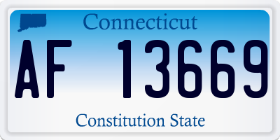 CT license plate AF13669