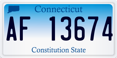 CT license plate AF13674
