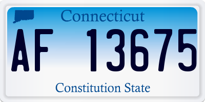 CT license plate AF13675