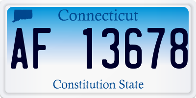 CT license plate AF13678