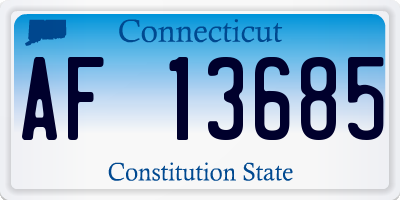 CT license plate AF13685