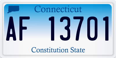 CT license plate AF13701