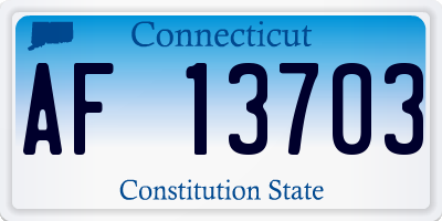 CT license plate AF13703