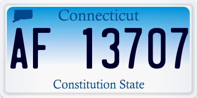 CT license plate AF13707