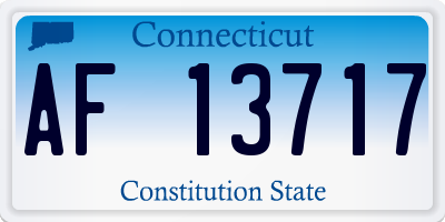 CT license plate AF13717