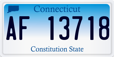 CT license plate AF13718