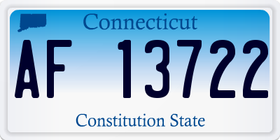 CT license plate AF13722