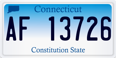 CT license plate AF13726