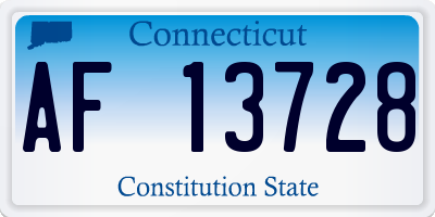 CT license plate AF13728
