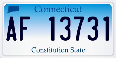 CT license plate AF13731