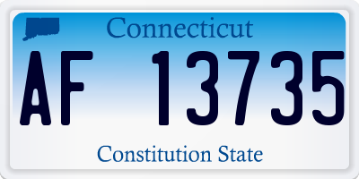CT license plate AF13735