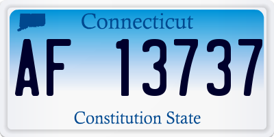 CT license plate AF13737