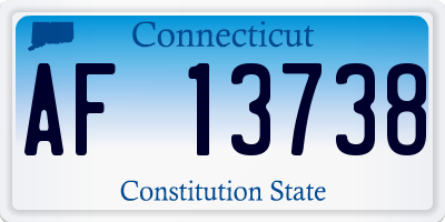 CT license plate AF13738