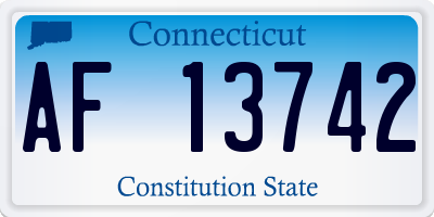 CT license plate AF13742